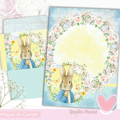 Papel de Carta P. Rabbit (04 Papéis e 02 Envelopes)