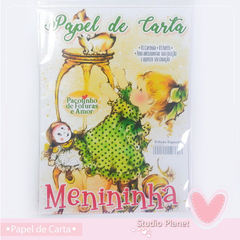 Papéis de Carta Menininha (Capinha e 03 Papéis)