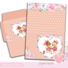 Papéis de Carta Suzy Angel (04 Papéis e 02 Envelopes)