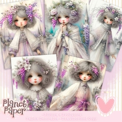 Papéis de Carta Wisteria Girls (10 Modelos)