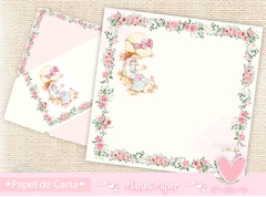 Papel de Carta com Envelope Sarah Kay (Modelo Quadrado 17cm)