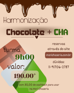 13.04 - Degustação ChocolaTEA (chocolates + chás) - comprar online