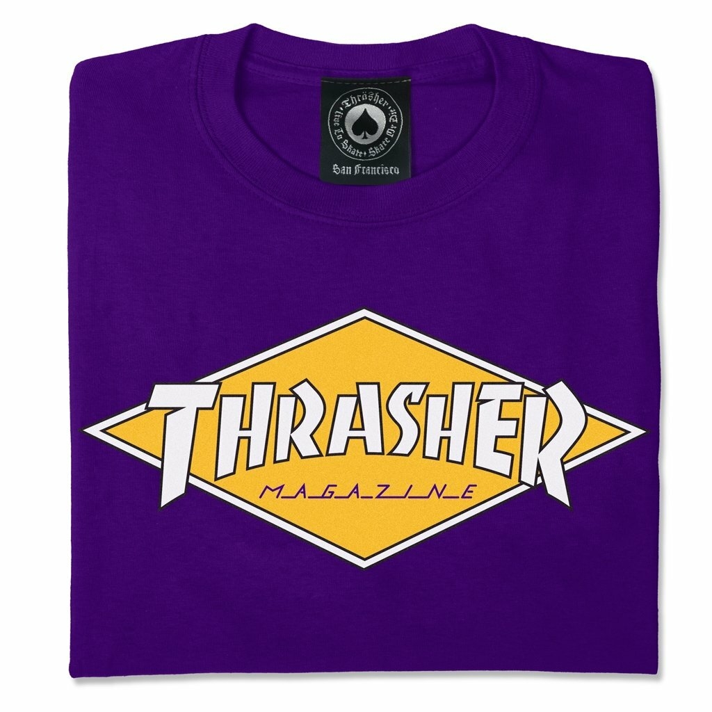 Thrasher Diamond Logo Purple T Shirt Soria Skateshop