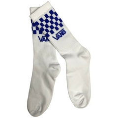 Calcetas Animadas Vans Checker Blanco Azul