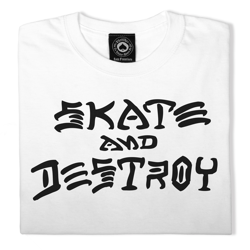 Playera Thrasher Skate And Destroy Blanca White