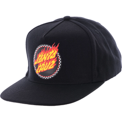 Santa Cruz Check Ringed Flamed Dot Snatback Mid Profile Hat Black