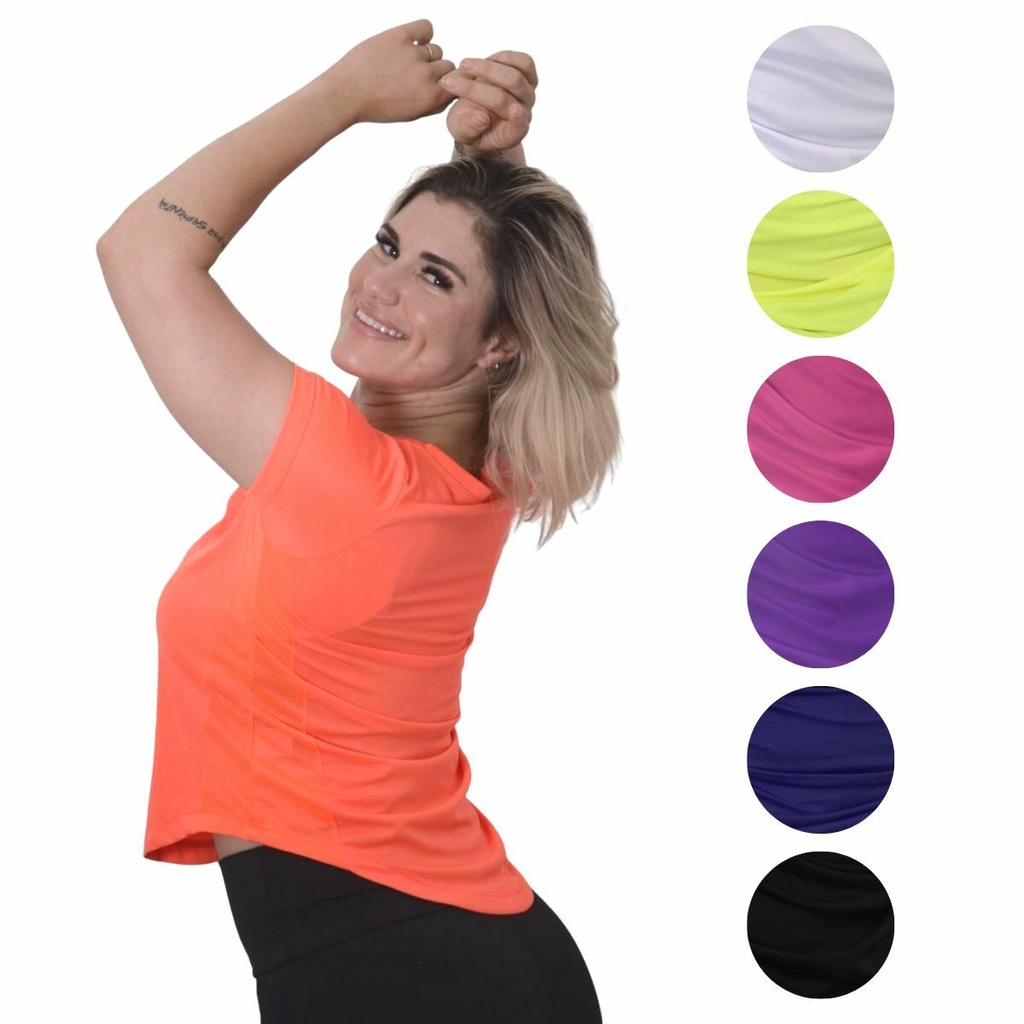 Kit 2 Blusa Academia Feminina Fitness Camiseta Treino Dry Fit