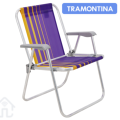 Cadeira Alta Praia Samoa Roxa/Amarelo Tramontina