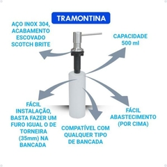 Cuba Tramontina Morgana 48 FX AC + Dosador + Cepo Facas - CASA ONLINE