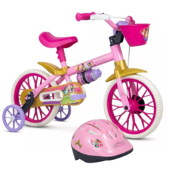 Bicicleta e Capacete Infantil Nathor Aro 12 Princesas