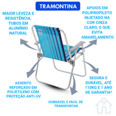 Cadeira Alta Praia Samoa Azul/Azul Clara Tramontina - comprar online