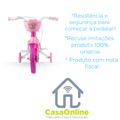 Bicicleta Infantil Nathor Aro 12 Flower Rosa Com Cesta e Rodinhas