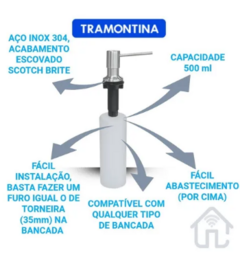 Kit Lixeira Tramontina 8 L + Dosador Tramontina na internet