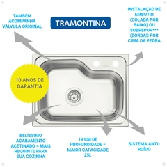 Cuba Tramontina Morgana 48 FX AC + Tanque 40X40 AC C/Sifão na internet