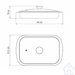 Assadeira Tramontina Inox Tampa de Vidro 34cm 2,2L 61315344 - CASA ONLINE