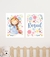 Composição infantil princesa flores - 2 quadros