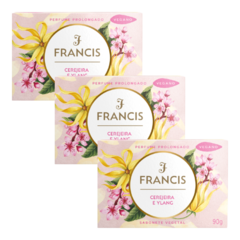 Kit de Sabonetes Francis em Barra Cerejeira e Ylang com 3 unidades de 90g