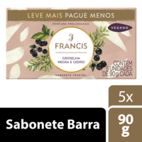 Kit de Sabonetes Francis Clássico Rosa Negra da Turquia com 5 unidades de 90g