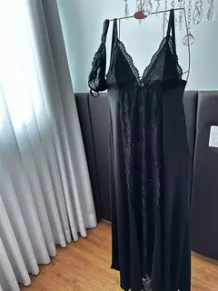 Camisola luxo longa com fenda - calcinha com regulagem -Tamanho P,M,G,GG na internet