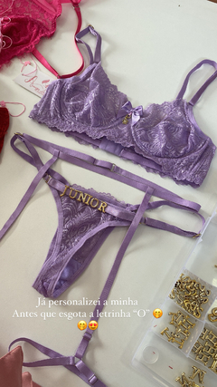 Lingerie personalizavel Lilas + 6 letrinhas (tamanho P ) na internet