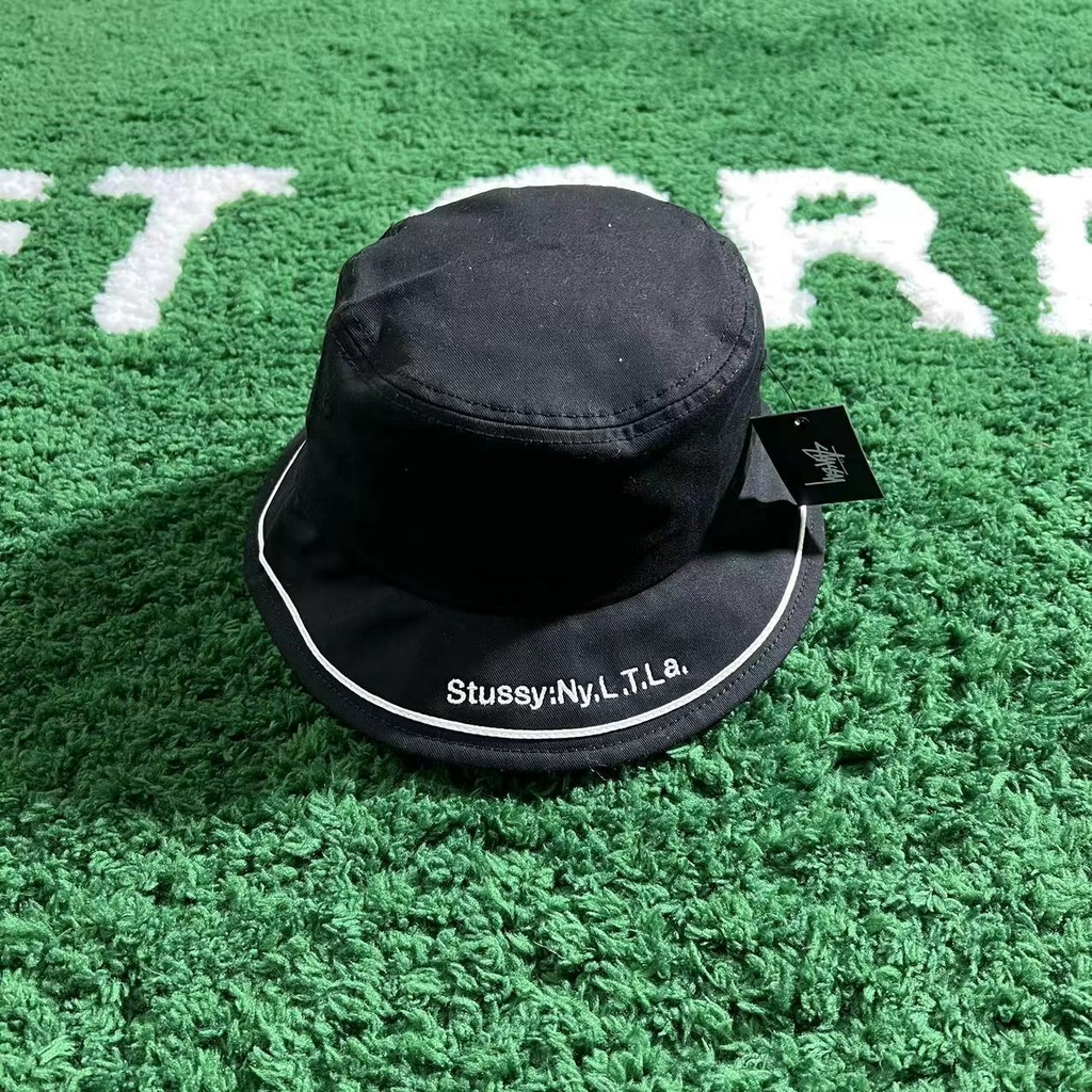 Stussy Bucket Hat Nyltla Black Rise to the Peak of Style