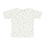 Camiseta branca com estampa em poá colorido