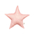Almofada em formato de estrela na cor rosa com detalhes em branco