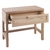 Mesa de cabeceira em madeira tauari crua e uma gaveta com puxador