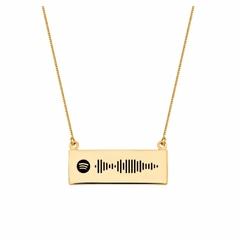 Colar personalizado música banhado a ouro 18k spotify code horizontal - comprar online