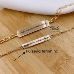 Pulseira feminina placa personalizada