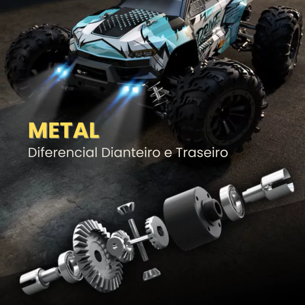 Carrinho de Controle Remoto Grande 4x4 RC Monster Truck Off-Road