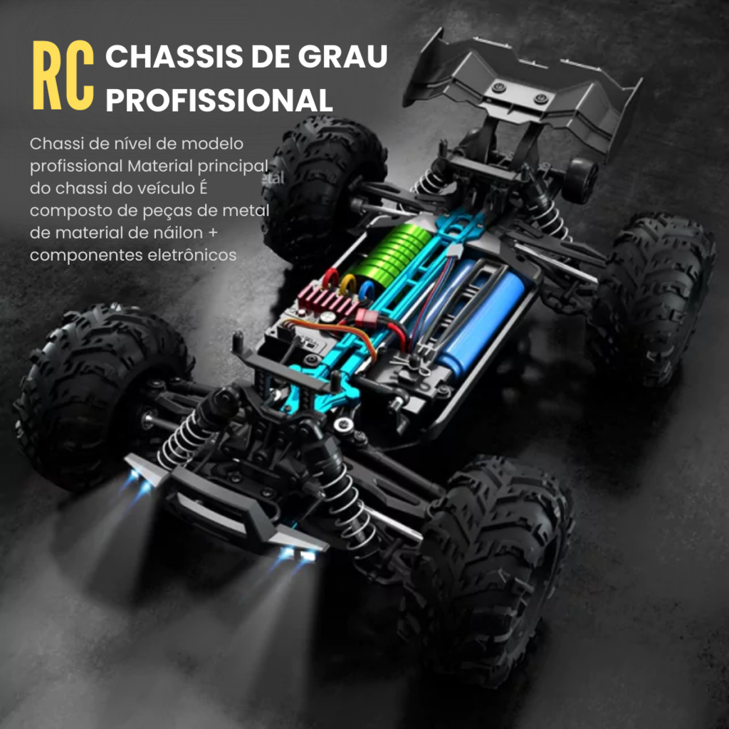 Carro De Controle Remoto RC Profissional De Alta Velocidade Pickup