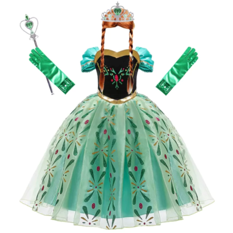 Roupa para Boneca de Pano tema Frozen Elsa e a Anna - Vestido em