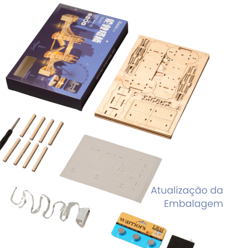 Brinquedo Educativo Com 16 Quebra Cabeça Puzzle 3d Madeira - Cubo