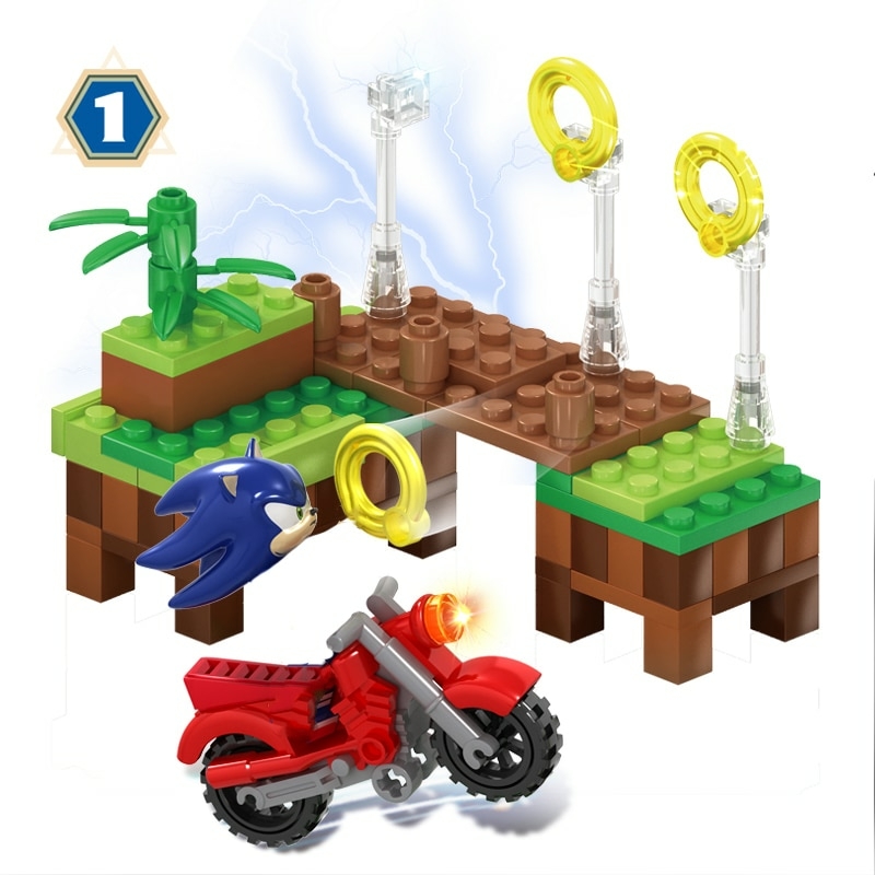 Boneco Lego Sonic Blocos Montar