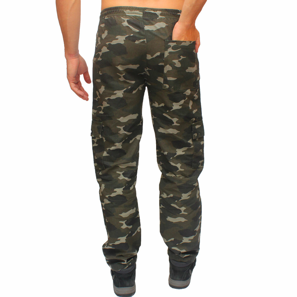 Calca best sale cargo camuflada