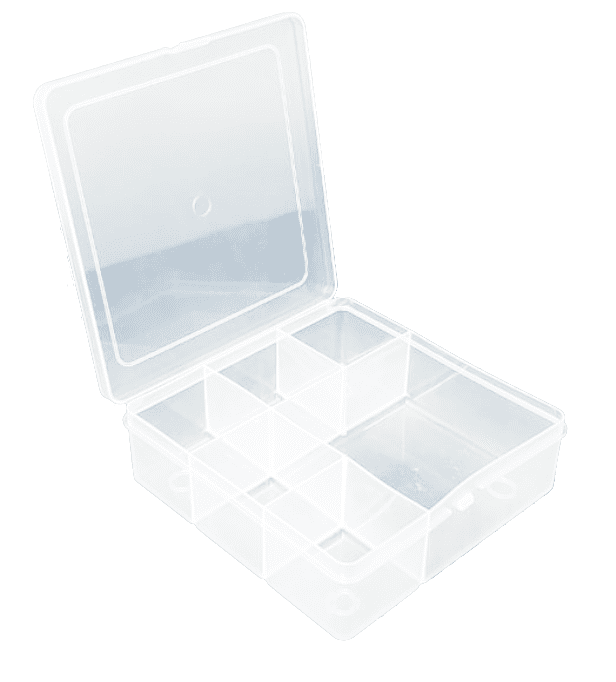 Caixa Mini Organizadora 6 Divisórias Transparente | JM Embalagens par