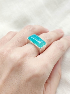 Anillo Ágata cielo rectangular - comprar online