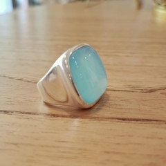 Anillo Ágata Cielo cuadrado XL