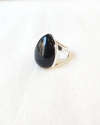 Anillo Obsidiana gota XL