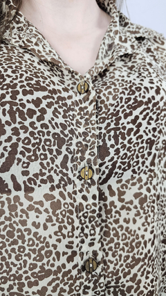 Camisa Social Feminina Animal Print Onça - loja online