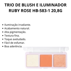 Paleta de contorno, blush e iluminador Ruby Rose HB 583/1 - comprar online
