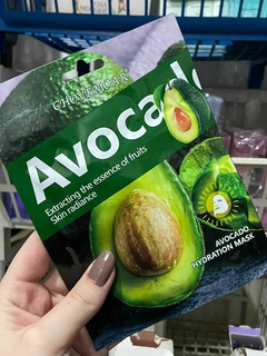 Máscara de tecido avocado para skincare