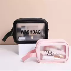 Necessaire WASHBAG Transparente Para Maquiagem Multiuso À Prova D 'água Para Viagem - COR ROSA