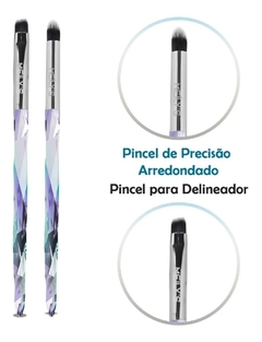 Kit Pinceis Maquiagem Profissional Meilys Mkp 131/132- Cabo Holográfico - Bycandy Oficial