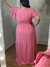 Vestido longo decote em V Paloma rosa - Moda Plus Size - Zeona Moda