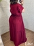 Vestido longo decote em V Paloma Vinho - Moda Plus Size - Zeona Moda