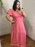 Vestido longo decote em V Paloma rosa - comprar online