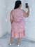 Vestido plus size com babado curto regata rosa - loja online