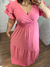 Vestido longo decote em V Paloma rosa na internet